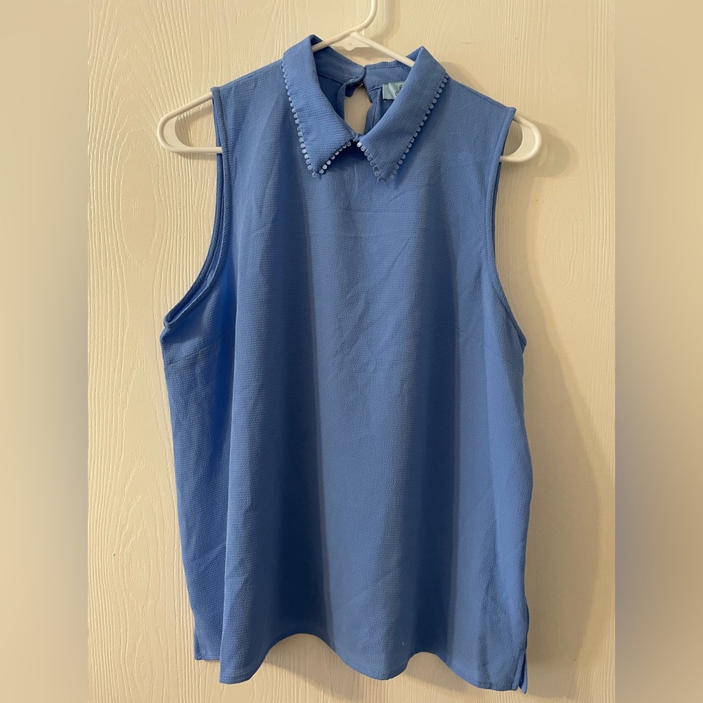 Cece sleeveless blouse, powder blue, size L